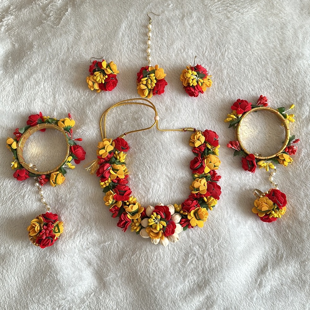 Fake Flower Jewelry Set